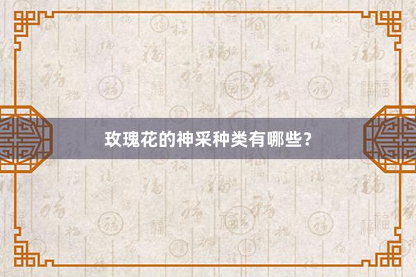 玫瑰花的神采种类有哪些？